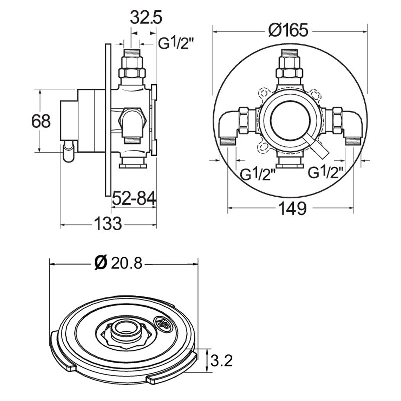 Deva Vision Concealed Sequential Shower Valve & Flow Regulator 8 Litres - Chrome