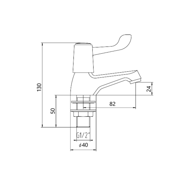 Deva Vitality Single Lever Basin Tap Pair - Chrome  | Dimension Image
