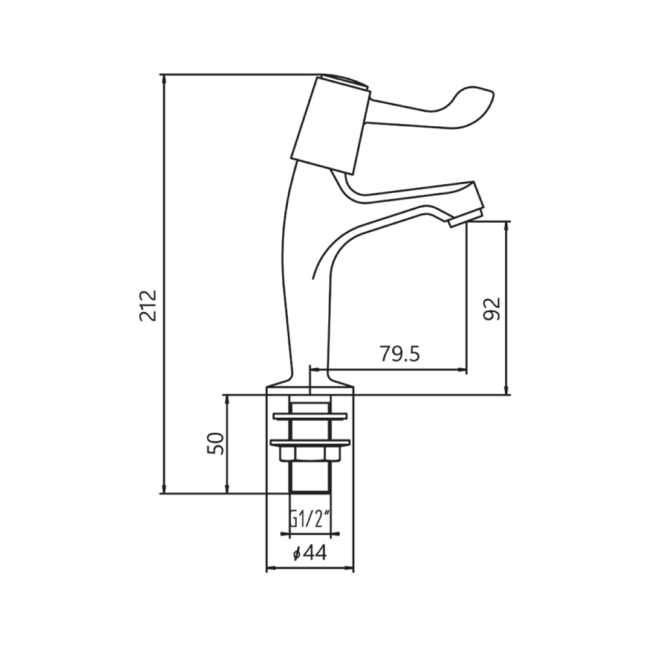 Deva Vitality Lever Kitchen Sink Taps Pair - Chrome  | Dimension Image