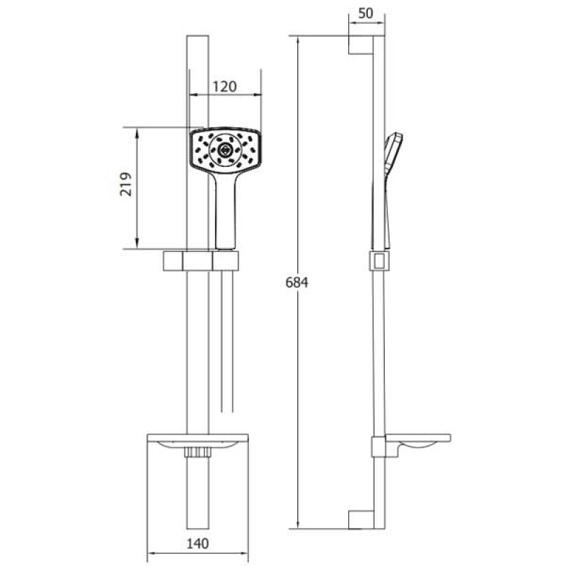 Deva Waipori Satinjet Shower Kit - Chrome