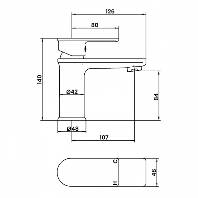 Deva Zonos Mono Basin Mixer Tap with Press Top Waste - Chrome