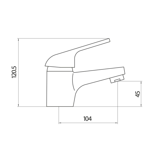 Duchy Ansom Chrome Pillar Mounted Bath Filler Tap  | Dimension Image