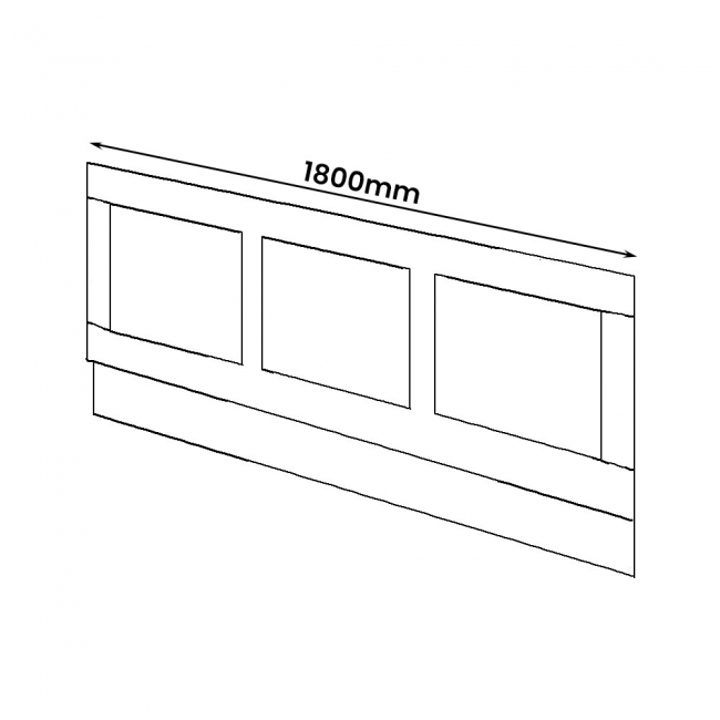 Duchy Maine MDF Bath Front Panel 1800mm Wide EF809CA Cashmere