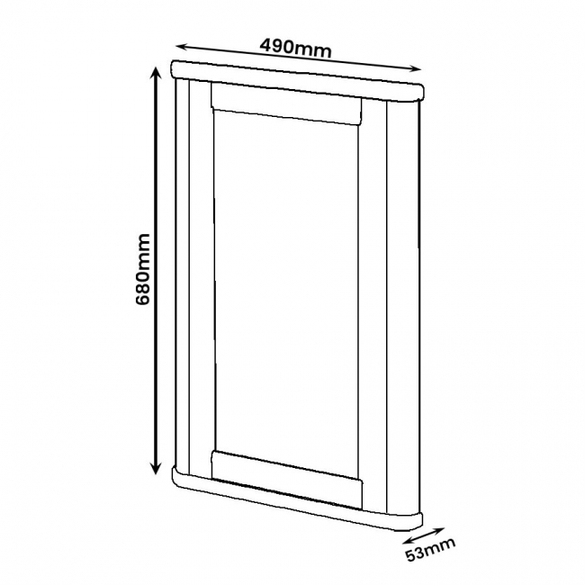 Duchy Maine Bathroom Mirror EF804CA 490mm Wide Cashmere Ash