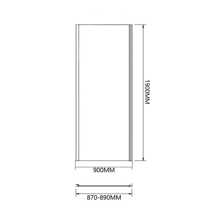 Duchy Spring Side Panel 900mm Wide - 6mm Clear Glass