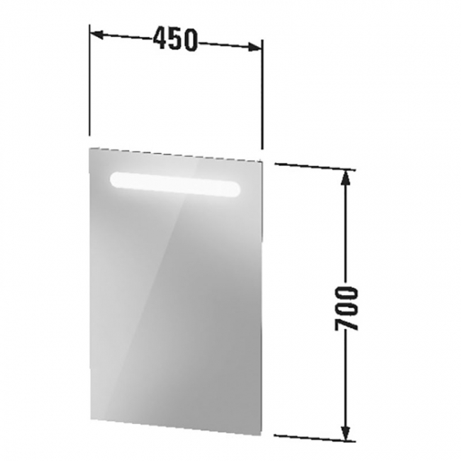 Duravit No.1 LED Bathroom Mirror 700mm H x 450mm W - Matt White