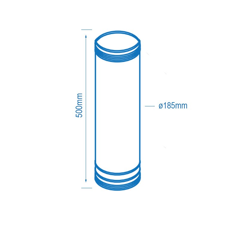 Firebird 500mm Long Flue Extension (185mm diameter)