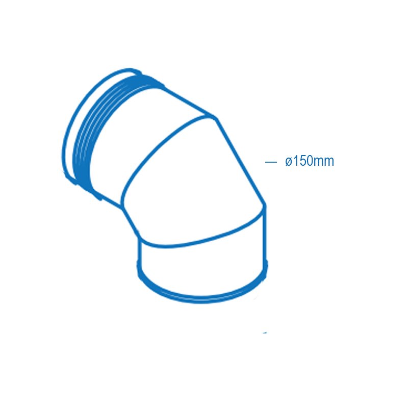 Firebird 90 Degree Flue Bend 44/58 (150mm diameter)
