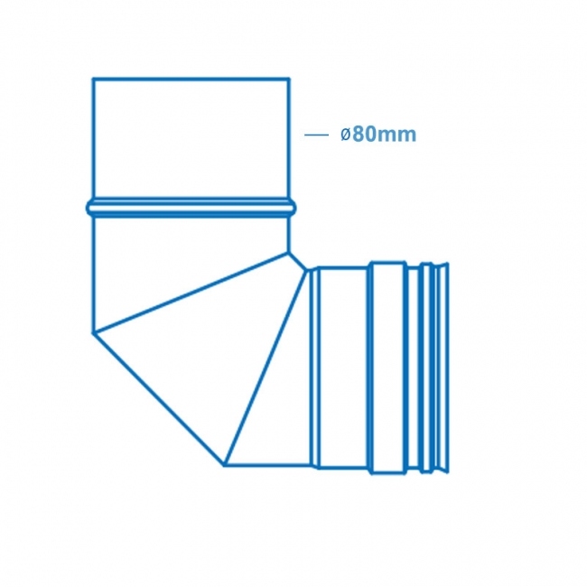 Firebird 90 Degree Flue Bend (80mm Diameter)