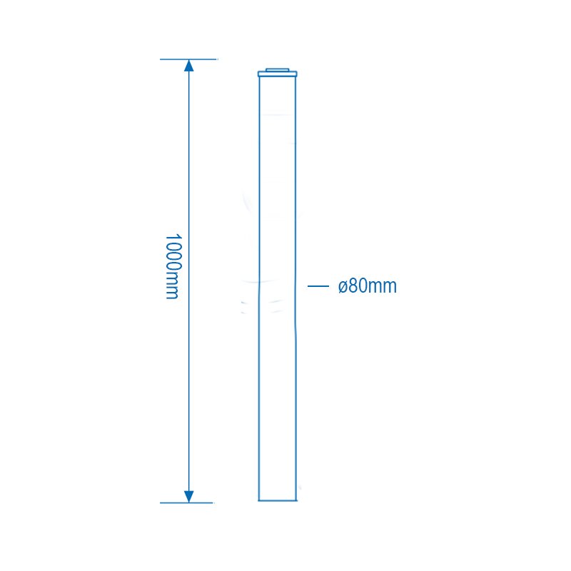 Firebird 1000mm Long Plume Dispersal Pipe (80mm Diameter)