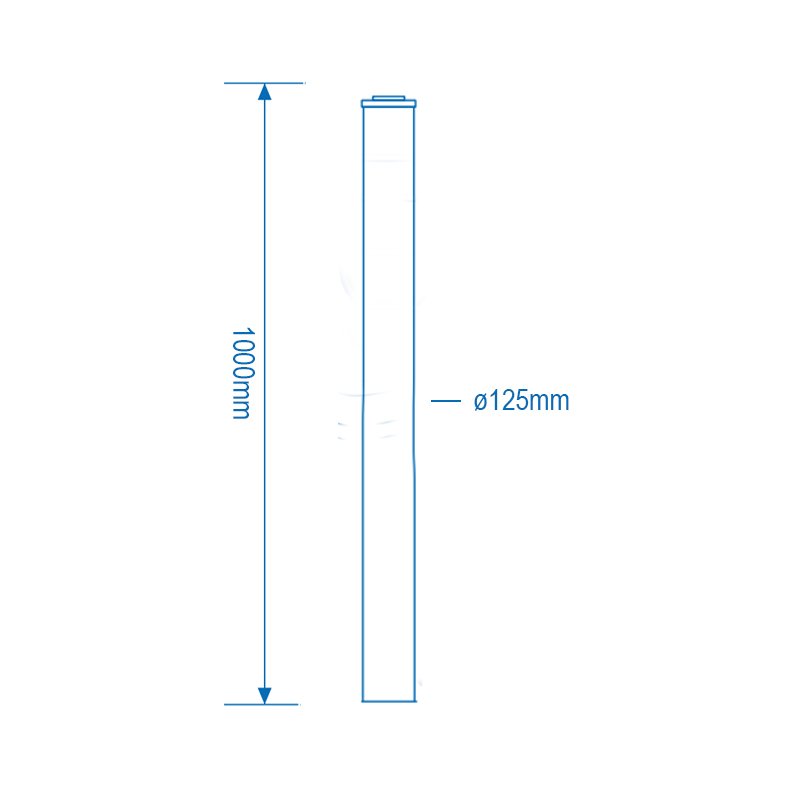 Firebird 1000mm Long Plume Dispersal Pipe (125mm Diameter)