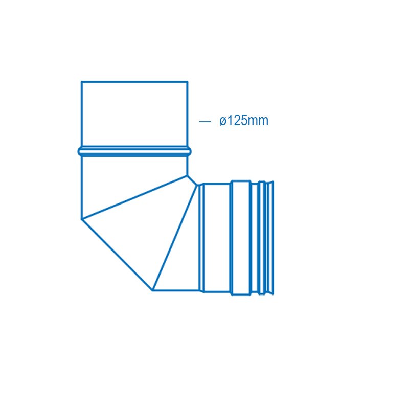 Firebird 90 Degree Plume Flue Bend (125mm Diameter)