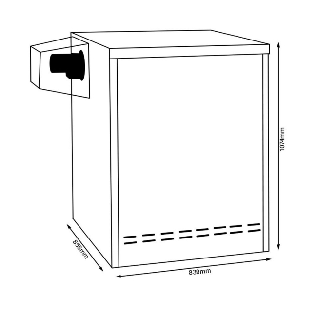 Firebird Envirogreen Condensing Outdoor Oil Boiler 58kW  | Dimension Image