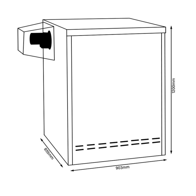 Firebird Envirogreen Condensing Outdoor Oil Boiler 73kW  | Dimension Image