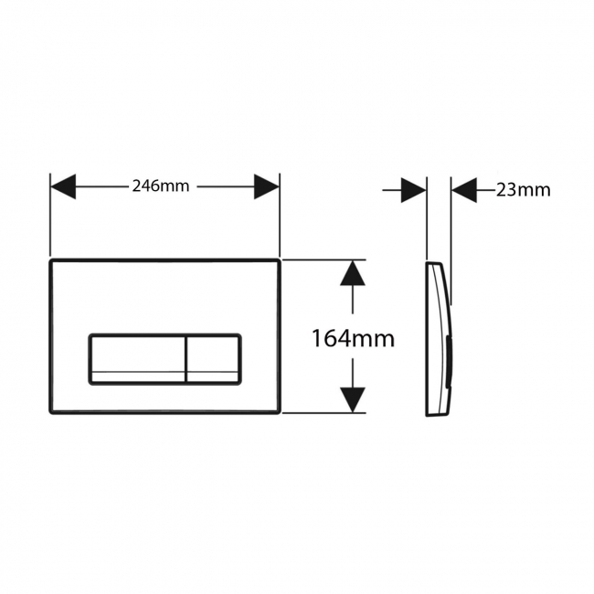 Geberit Delta50 Dual Flush Plate - Gloss Chrome