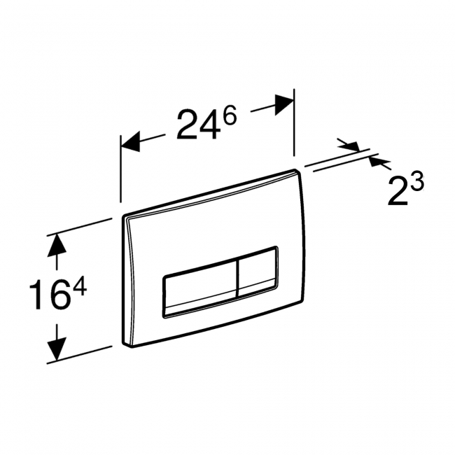 Geberit Delta50 Flush Plate for Dual Flush - Black