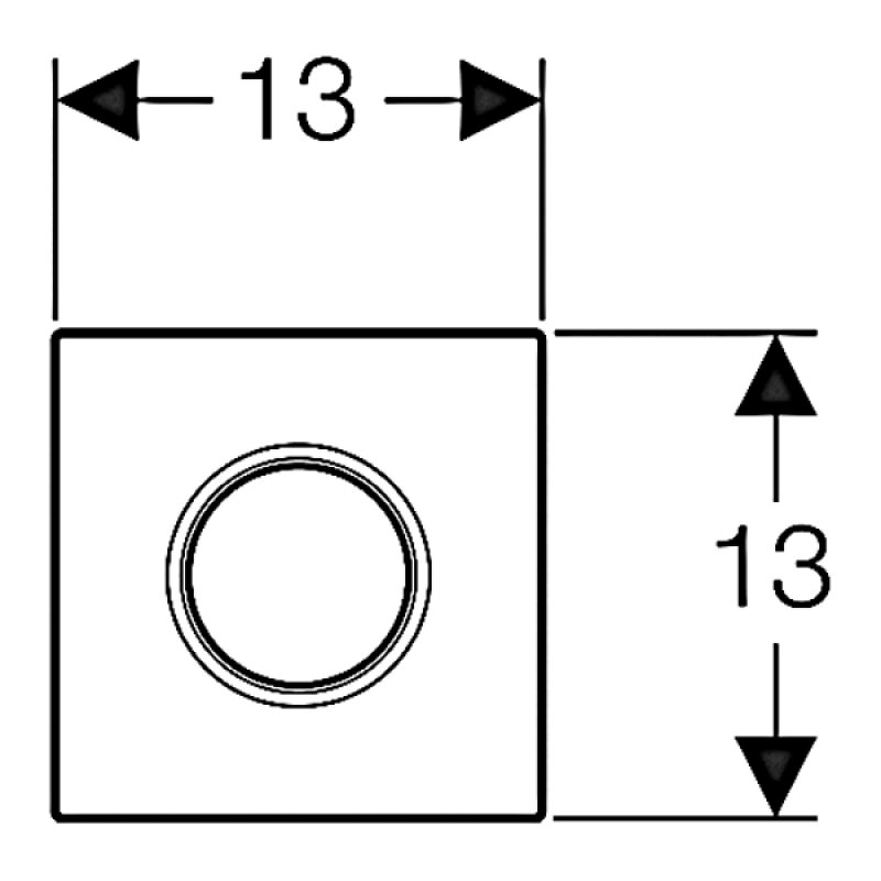 Geberit Hand Operated Pneumatic Urinal Control Sigma01 - Matt Chrome