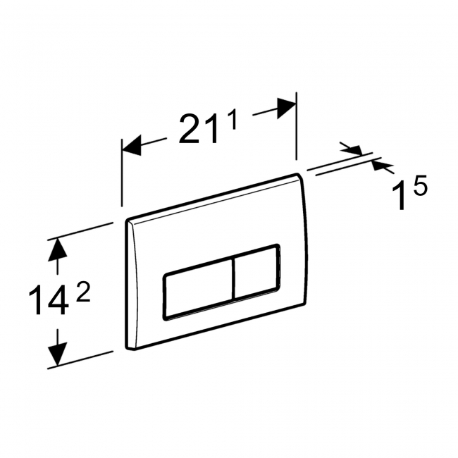 Geberit Kappa50 Dual Flush Plate Gloss Chrome