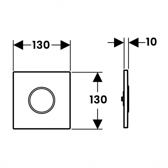 Geberit Type 10 Mains Powered Electronic Urinal Flushing Control - Stainless Steel