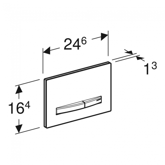 Geberit Sigma50 Dual Flush Plate - Black / Brushed Black Chrome