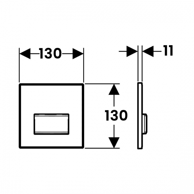 Geberit Type 50 Hytouch Hand Operated Pneumatic Urinal Flushing Control - Black