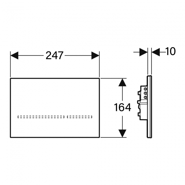 Geberit Sigma80 Touchless Sensor-controlled Operation Flush Plate for 120mm Concealed Cistern - Black Glass