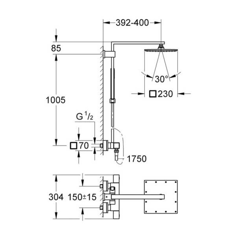 Grohe Euphoria Bar Shower 26087000 2 Outlet Chrome