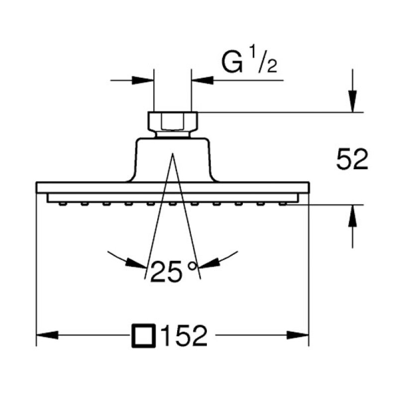 Grohe Square Shower Head 27705000 152mm Chrome