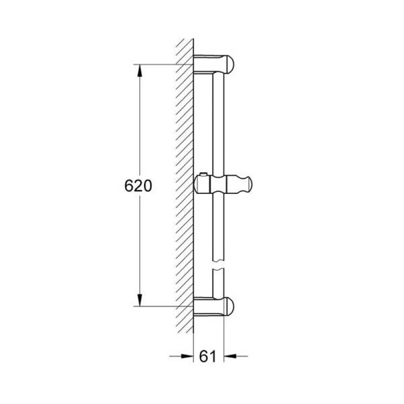 Grohe New Tempesta 600mm Shower Rail - Chrome