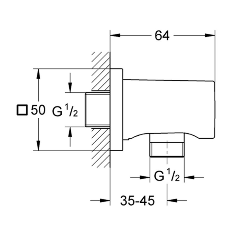 Grohe Rainshower Shower Union 27076000 Chrome