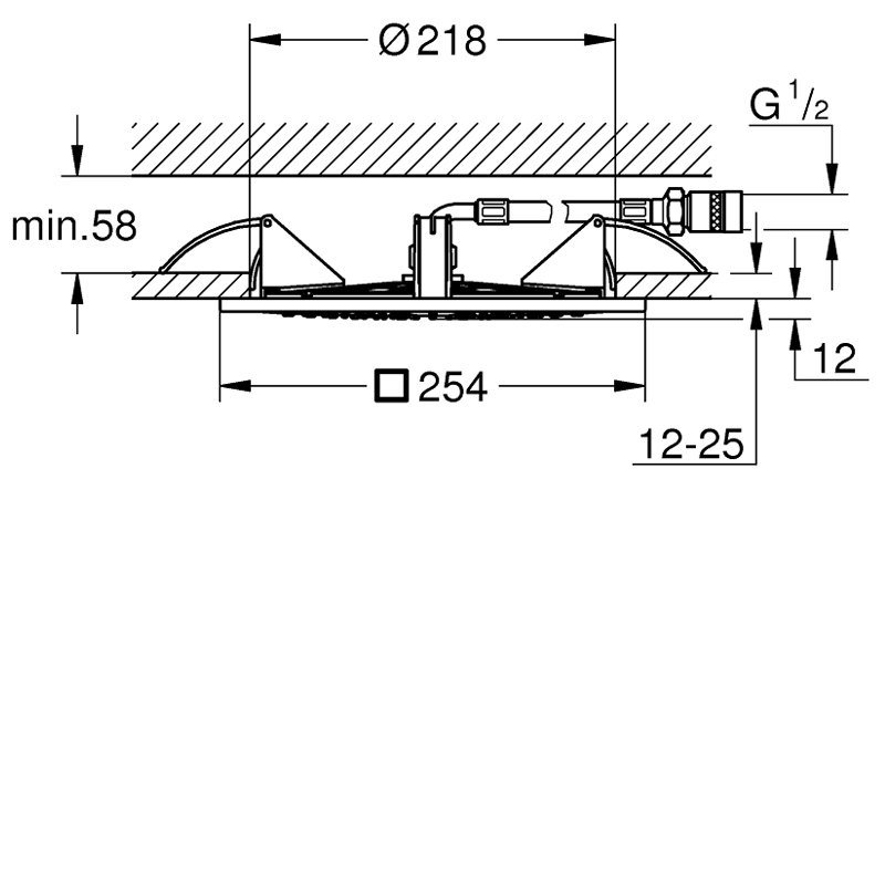 Grohe Square Shower Head 27467000 254mm Chrome