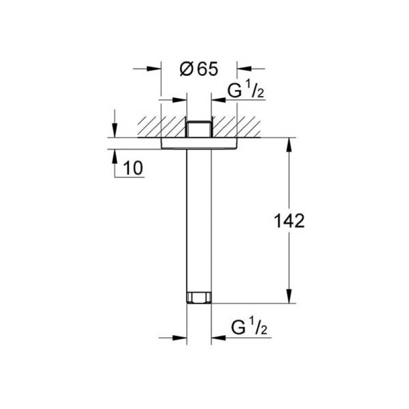 Grohe Shower Arm Ceiling Mounted 142mm 28724000