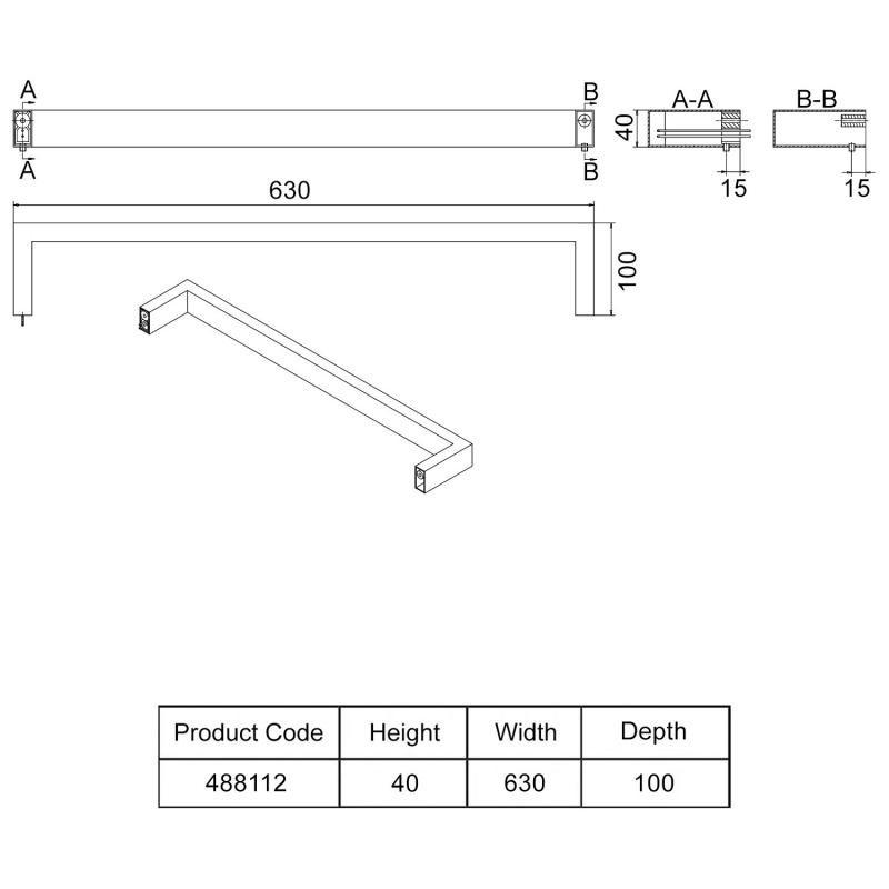 Heatwave Atlas Rose Gold Dry Electric Bar Towel Rail 630mm (W)