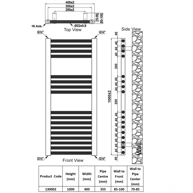 Heatwave Harmony White Ladder Towel Rail 1000mm (H) x 400mm (W)