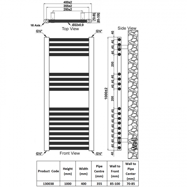 Heatwave Harmony Chrome Ladder Towel Rail 1000mm (H) x 400mm (W)