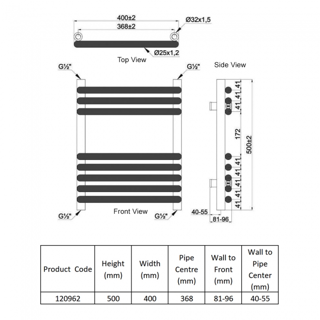 Heatwave Nest Chrome Designer Ladder Towel Rail 500mm (H) x 400mm (W)