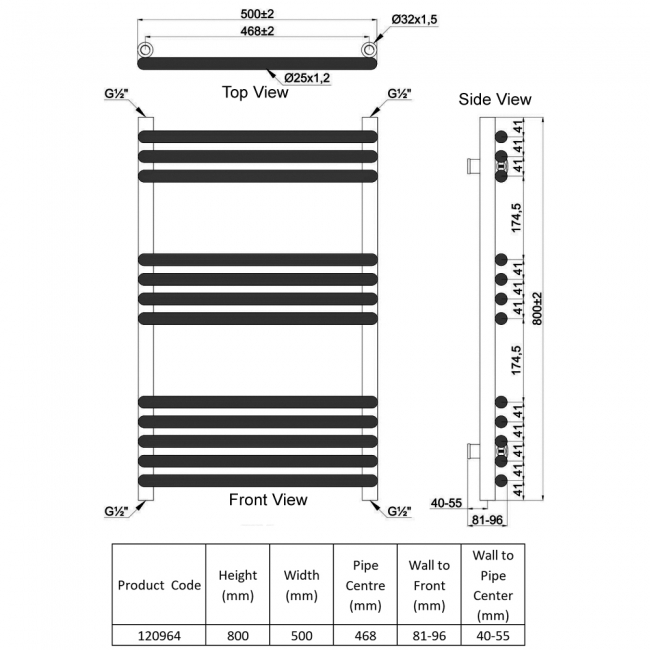 Heatwave Nest White Designer Ladder Towel Rail 800mm (H) x 500mm (W)