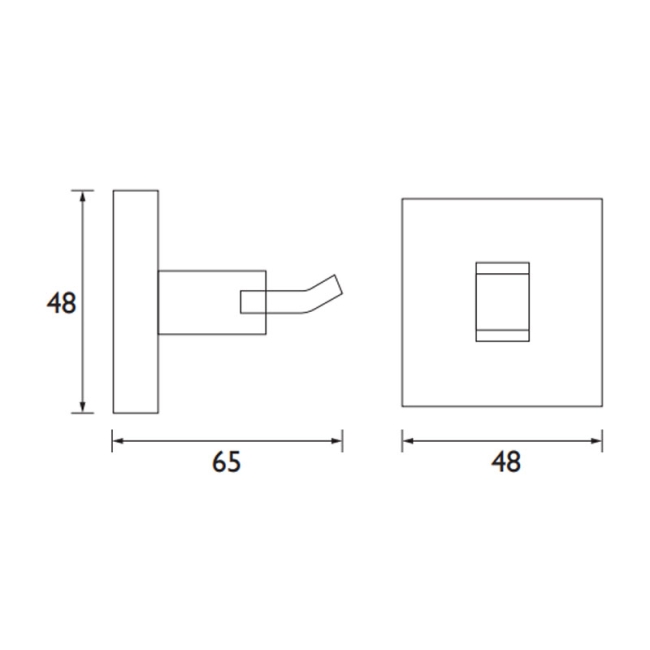 Heritage Oakham Robe Hook - Brushed Brass  | Dimension Image