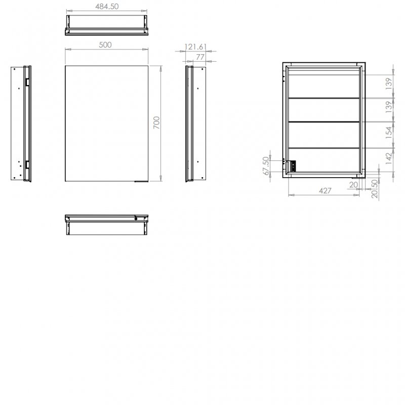 HiB Atrium 50 Bathroom 53000 700mm Clear