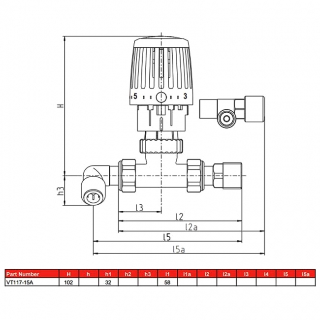 Honeywell Valencia Traditional TRV Angled Radiator Valves Single - White