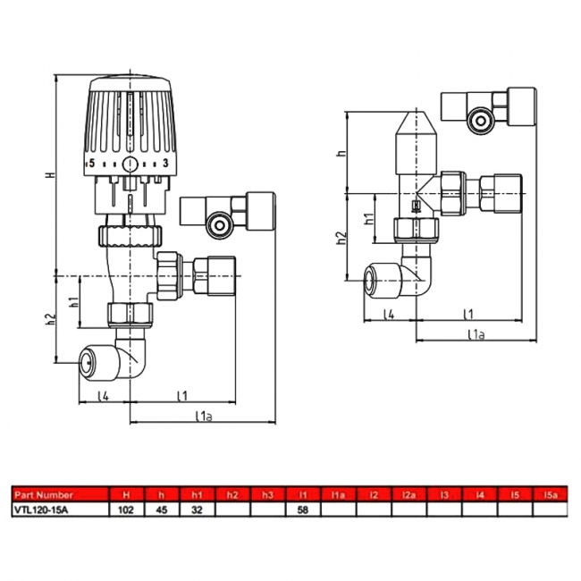 Honeywell Valencia Traditional TRV Angled Radiator Valves Single and Lockshield - White