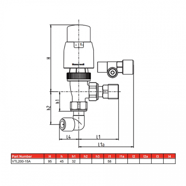 Honeywell Valencia Classic TRV Angled Radiator Valves Single and Lockshield - White