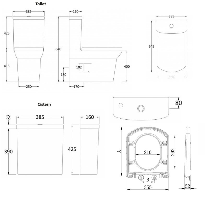 Hudson Reed Maya Flush to Wall Toilet with Cistern - Soft Close Seat