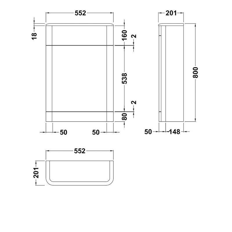 Hudson Reed Solar Back to Wall WC Unit 550mm Wide - Fern Green