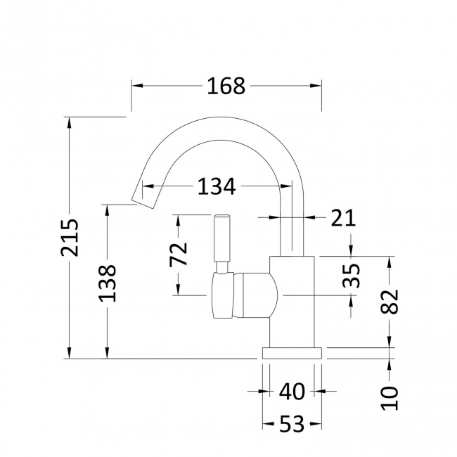 Hudson Reed Tec Side Action Mono Basin Mixer Tap with Push Button Waste