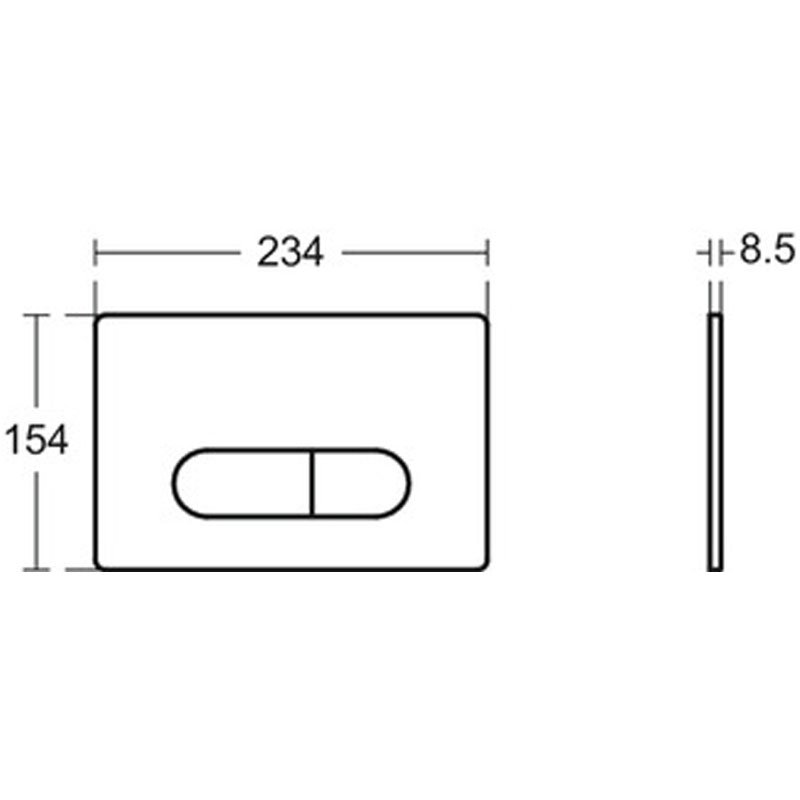 Ideal Standard Oleas M1 Mechanical Dual Flush Plate - Chrome  | Dimension Image