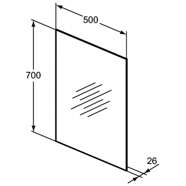 Ideal Standard Bathroom Mirror with Ambient Light and Anti-Steam 700mm H x 500mm W