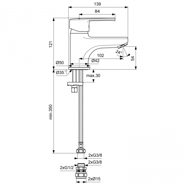 Ideal Standard Calista Mini Basin Mixer Tap Without Waste - Chrome