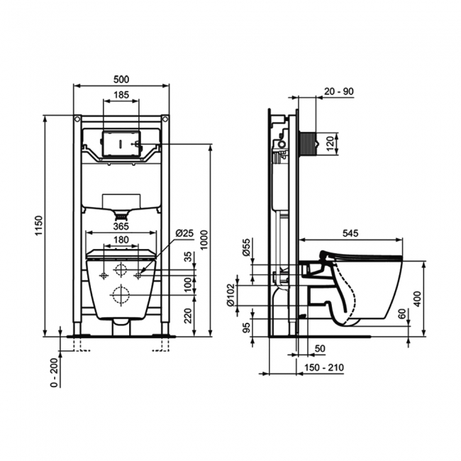 Ideal Standard Concept Aquablade Wall Hung Toilet - Soft Close Seat