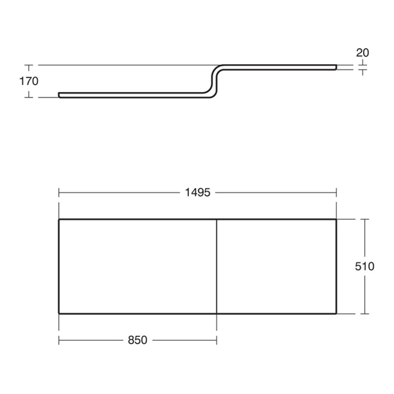Ideal Standard Concept Square Front Bath Panel 1500mm Wide - White